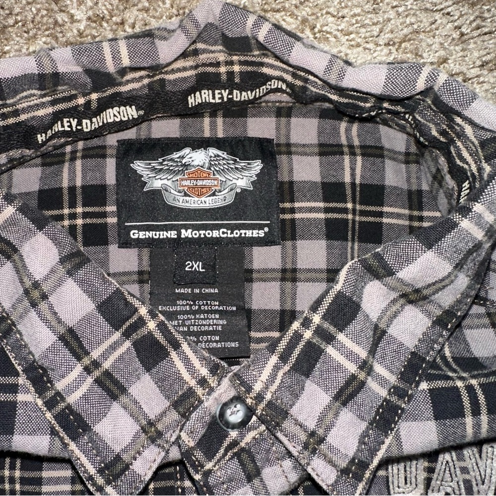 Harley Davison Medium Weight Flannel - Picture 3 of 6